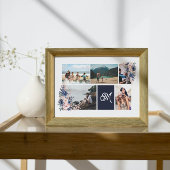 Custom 5 Foto Collage Floral Frame Print
