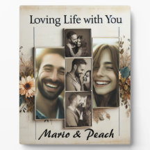 Custom 5 Foto Collage Tabletop Plaque