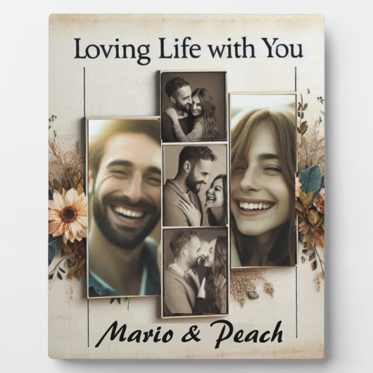 Custom 5 Foto Collage Tabletop Plaque Fotoplatte (Vorderseite)