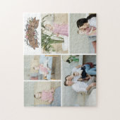 Custom 5 Foto/ mit rustikalem Blumenbanner Puzzle (Vertikal)