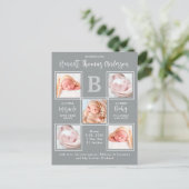 Custom 5 Foto Neugeborene Geburtsankündigung Postkarte (Stehend Vorderseite)