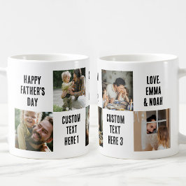 Custom 5 Foto Vater Geschenk Personalisiert 5 Text Kaffeetasse