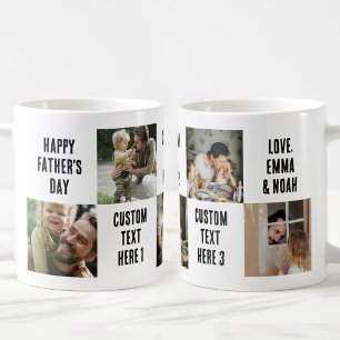 Custom 5 Foto Vater Geschenk Personalisiert 5 Text Kaffeetasse