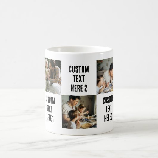 Custom 5 Foto Vater Geschenk Personalisiert 5 Text Kaffeetasse (Mittel)