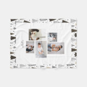 Custom 5 Fotos Collage Name Winter Pine Trees Fleecedecke (Vorderseite (Horizontal))