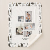Custom 5 Fotos Collage Name Winter Pine Trees Sherpadecke (Vorderseite)