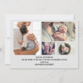 Custom 5 Fotos Geburtsankündigung , Neugeborenes Einladung (Rückseite)