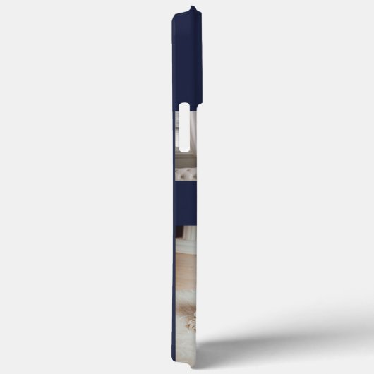 Custom 5 Fotos Niedlich Heftskriptname Navy Blue Case-Mate iPhone Hülle (Rückseite / Rechts)