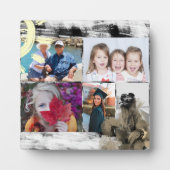 Custom 5 Fotos Schwarz/Weiß Abstrakte Blume Fotoplatte (Vorderseite)