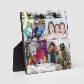 Custom 5 Fotos Schwarz/Weiß Abstrakte Blume Fotoplatte (Vorderseite)