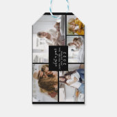 Custom 5 Fotos Typografie Urlaub Geschenkanhänger (Rückseite)