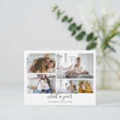 Custom 5 Fotos Typografie Urlaub Postkarte (Stehend Vorderseite)