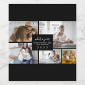 Custom 5 Fotos Typografie Urlaub Weinetikett (Einzelnes Label)