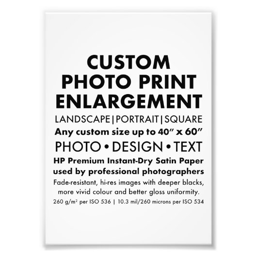 Custom 5"x7" Portrait Foto Erweiterung Print (Vorne)