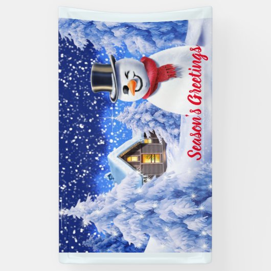 Custom 5' x 3' Christmas Vinyl Banner Snow-Szene (Vertikal)