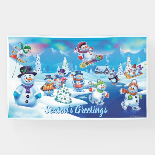 Custom 5' x 3 Weihnachtsbanner Snow-Szene Banner (Horizontal)