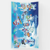 Custom 5' x 3 Weihnachtsbanner Snow-Szene Banner (Vertikal)