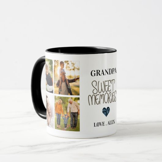 Custom 5Foto Süßes Erinnerungen Geschenk für Großv Tasse (Vorderseite Links)