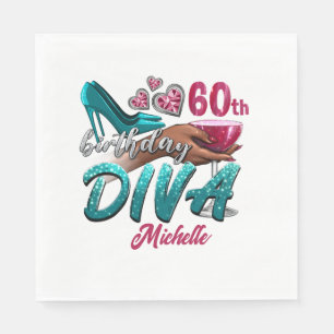 Custom 60. Geburtstag Afrikanische Amerikanerin Di Serviette