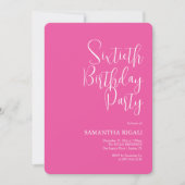 Custom 60. Geburtstag Einladungen Fuchsia Pink (Vorderseite)