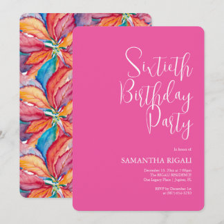 Custom 60. Geburtstag Einladungen Fuchsia Pink