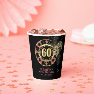 Custom 60. Geburtstag Vegas Stil Pappbecher