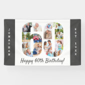 Custom 60. Geburtstagsparty Foto Collage Banner (Horizontal)