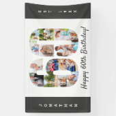 Custom 60. Geburtstagsparty Foto Collage Banner (Vertikal)