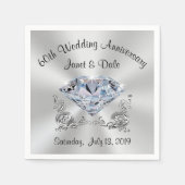 Custom 60. Wedding Anniversary Cocktail Napkins Serviette (Vorderseite)