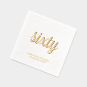Custom 60. Wiedersehen Modern Gold Foil Napkins Servietten Mit Folie (Links)