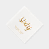 Custom 60. Wiedersehen Modern Gold Foil Napkins Servietten Mit Folie (Rechts)