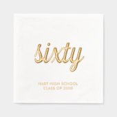 Custom 60. Wiedersehen Modern Gold Foil Napkins Servietten Mit Folie (Vorderseite)