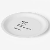 Custom 60th Birthday Funny Museum Label Chic Pappteller (Schrägansicht)