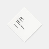 Custom 60th Birthday Funny Museum Label Chic Serviette (Ecke)