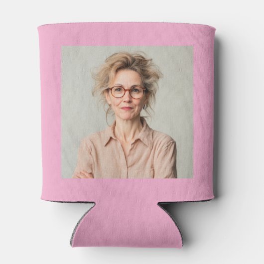 Custom 60th Birthday Pink Gold With Photo Dosenkühler (Rückseite)