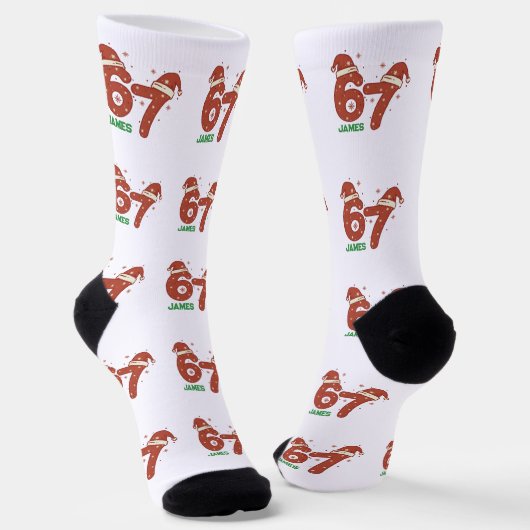 Custom 67 Sock, Custom 67 Funny Christmas Gift Socken (Gewinkelt)