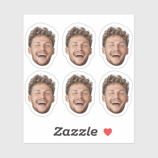 Custom 6 Face Sticker - Funny Personalisiertes Fot (Blatt)