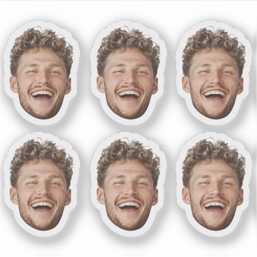 Custom 6 Face Sticker - Funny Personalisiertes Fot (Vorderseite)