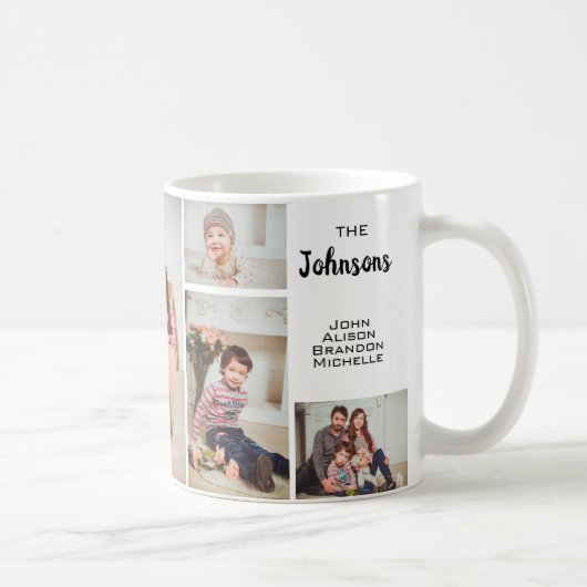 Custom 6 Family Foto Collage Kaffeetasse (Rechts)