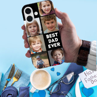 Custom 6-Foto Collage "Best Vater Ever" iPhone 16 Hülle