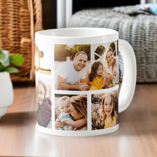 Custom 6 Foto Collage Einfach modern Kaffeetasse