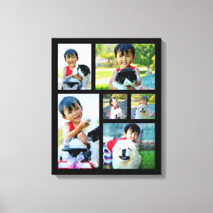 Custom 6 Foto Collage Mosaik Wrapped Canvas Leinwanddruck
