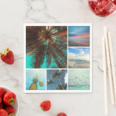 Custom 6 Foto Collage Personalisiert Paper Napkin Serviette (Beispiel)