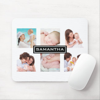 Custom 6 Foto Collage Personalisiert White Mousepad