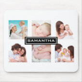 Custom 6 Foto Collage Personalisiert White Mousepad (Vorne)