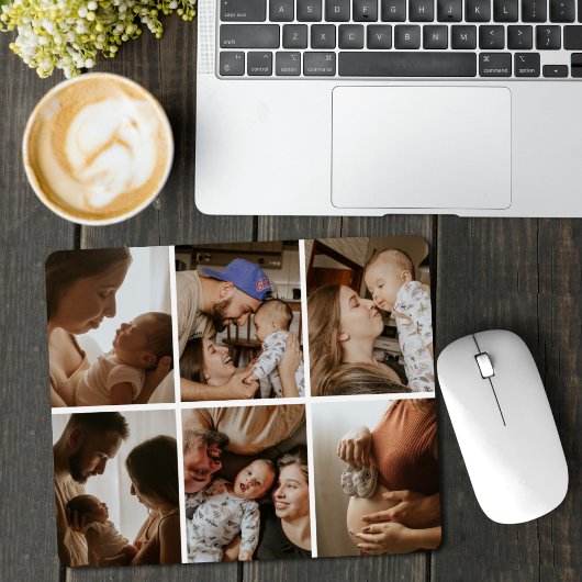 Custom 6 Foto Collage Personalisierte Familienkids Mousepad