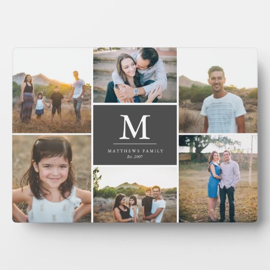 Custom 6 Foto Collage Plaque mit Easel Fotoplatte (Vorderseite)