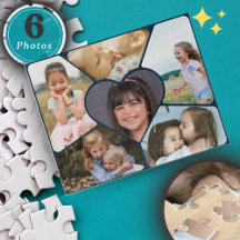 Custom 6 Foto Collage Puzzle - Personalisiertes Ge