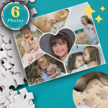 Custom 6 Foto Collage Puzzle - Personalisiertes Ge