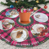 Custom 6 Foto Familiengalerie Kariert Weihnachten Polyester Weihnachtsbaumdecke